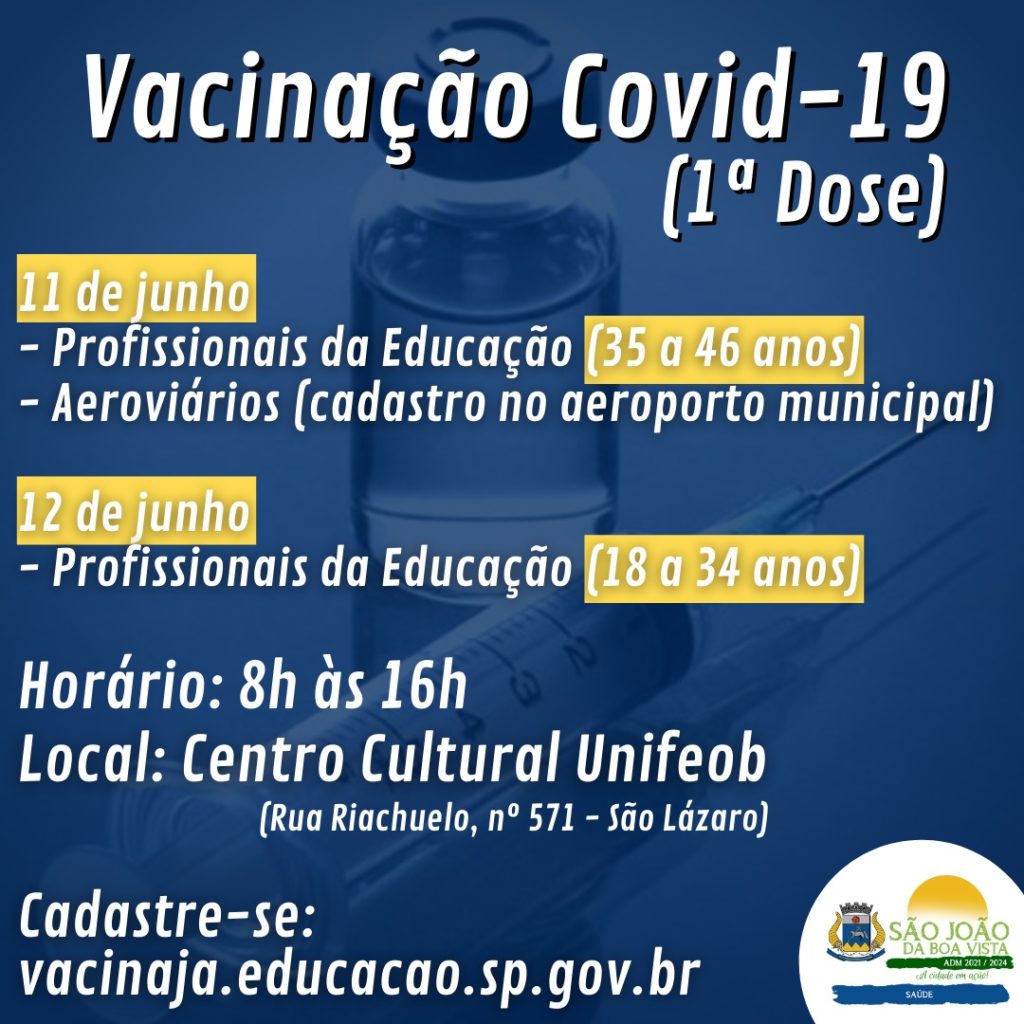 Profissionais da Educação iniciam vacinação contra Covid-19 nesta sexta (11)