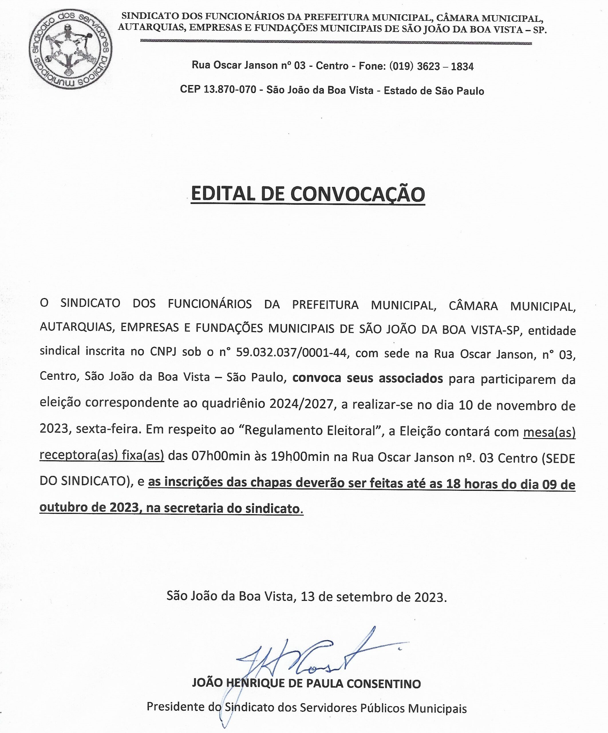 Edital de Convocação