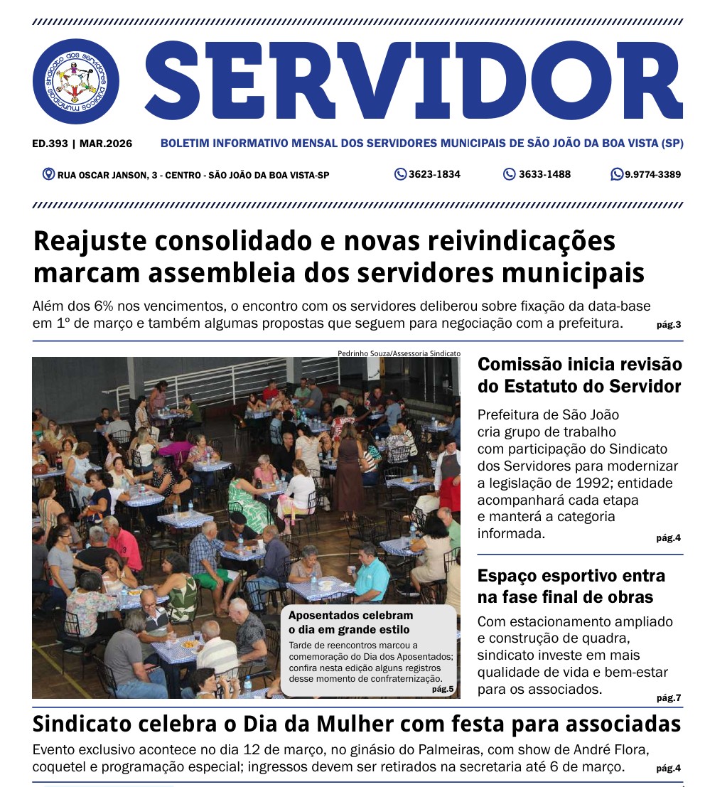 Capa da edição 393 do jornal O Servidor