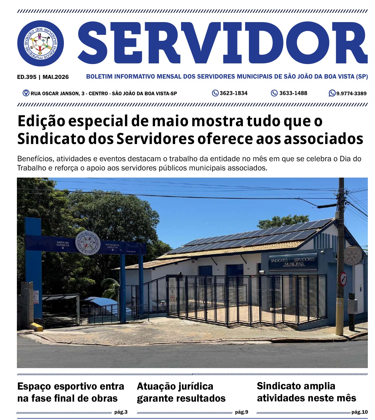 Capa da edição 395 do jornal O Servidor
