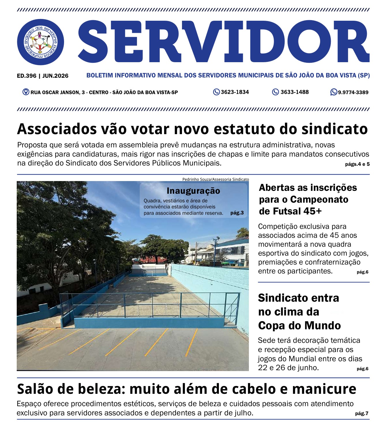 Capa da edição 396 do jornal O Servidor