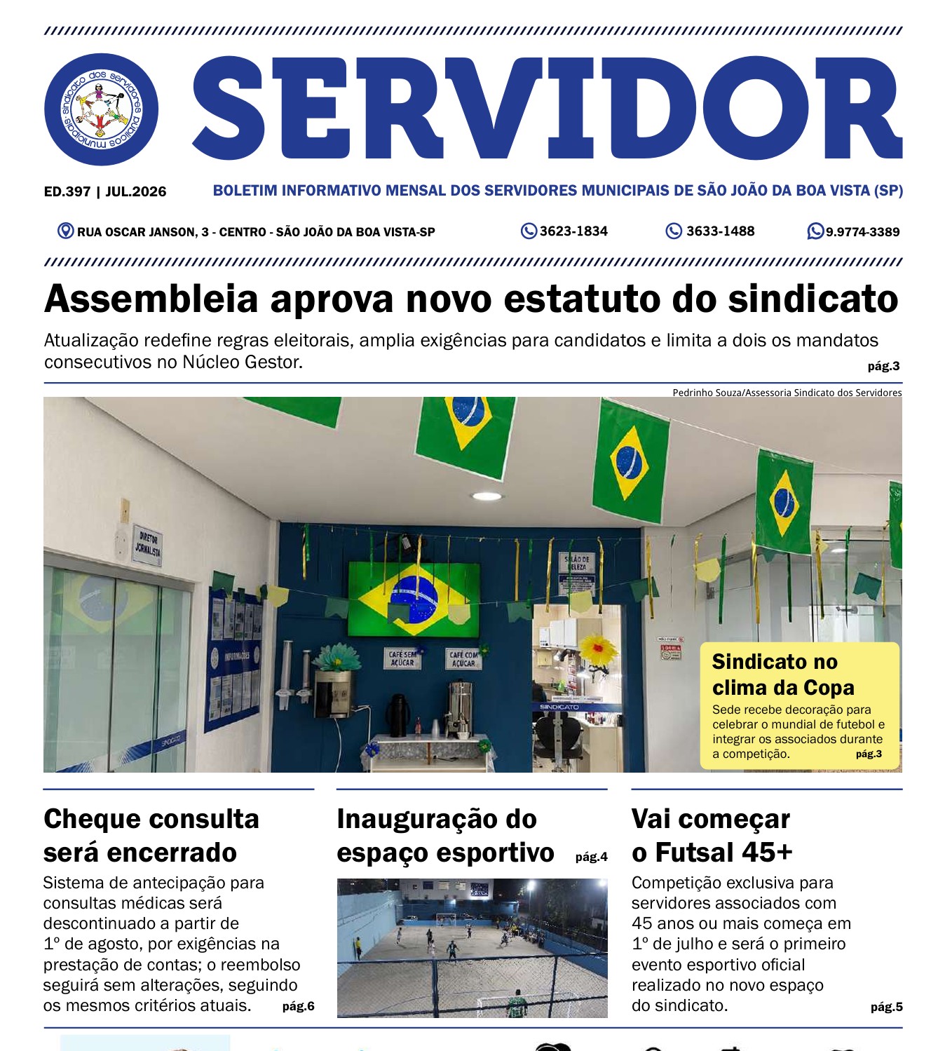 Capa da edição 397 do jornal O Servidor