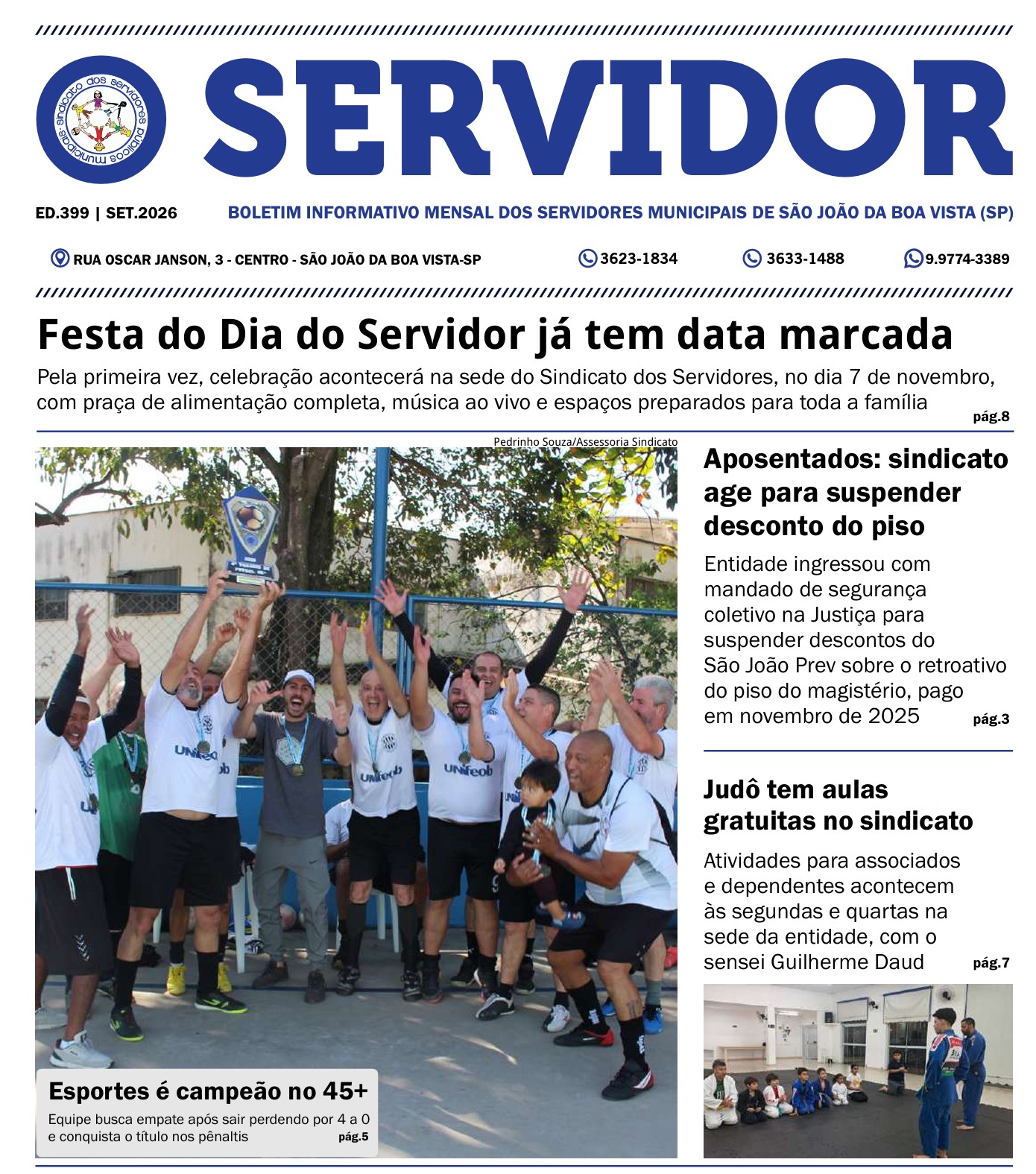 Capa da edição 399 do jornal O Servidor